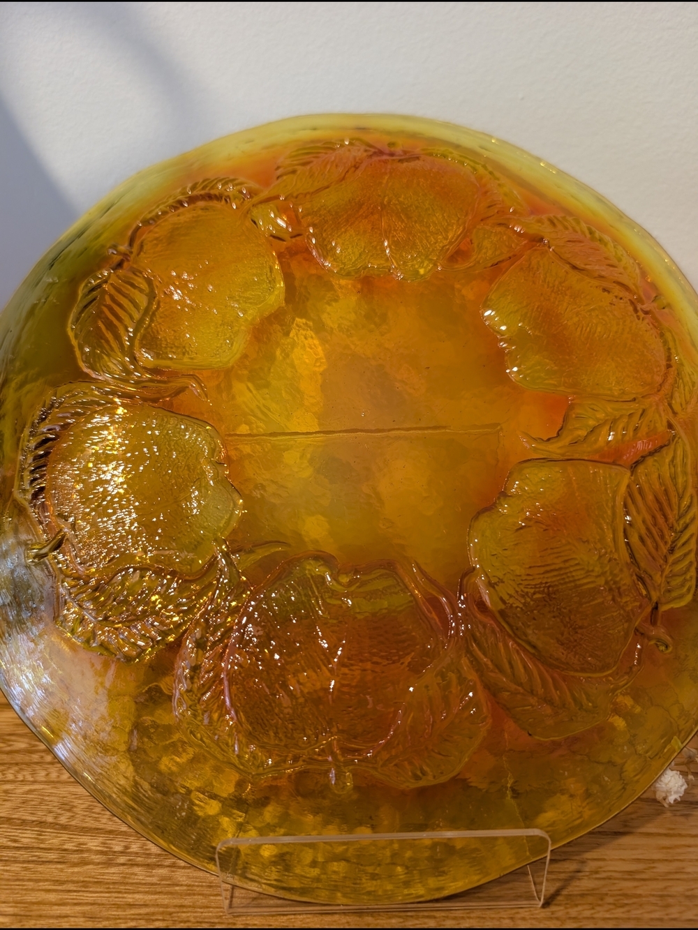 Amber Glass Floral Charger Plate - Picture 4 of 7